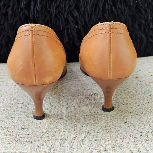 Vintage Salvatore Ferragamo Women Heel Sandal Shoe Leather Upper made Italy 4C - Picture 8 of 10